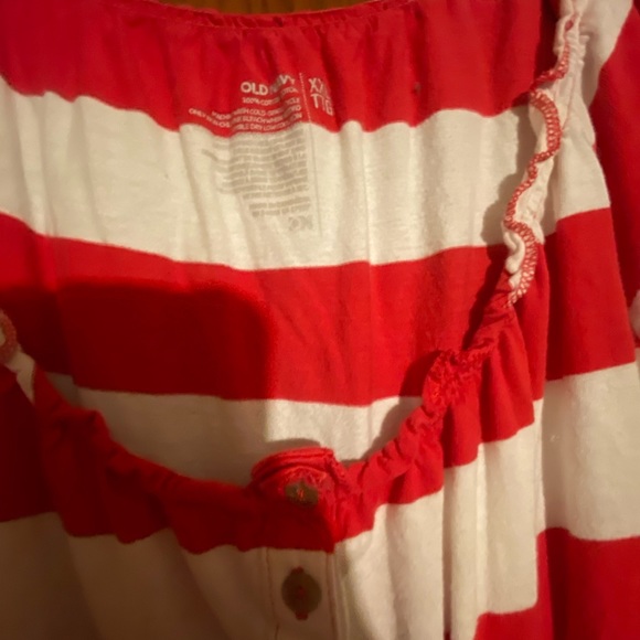 Pink and white striped shirt, off the shoulder - Picture 2 of 2